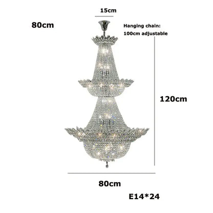 crystal led chandelier chrome multi tier living room light
