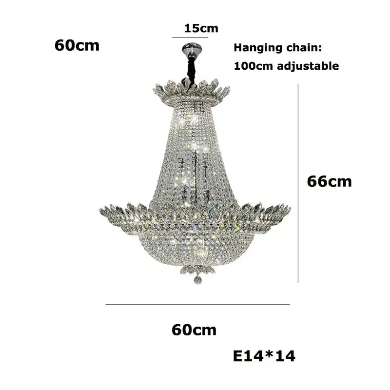 crystal led chandelier chrome multi tier living room light