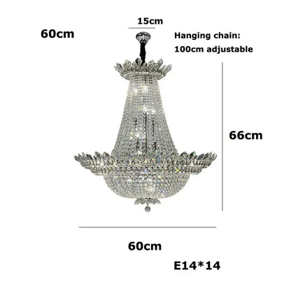 crystal led chandelier chrome multi tier living room light