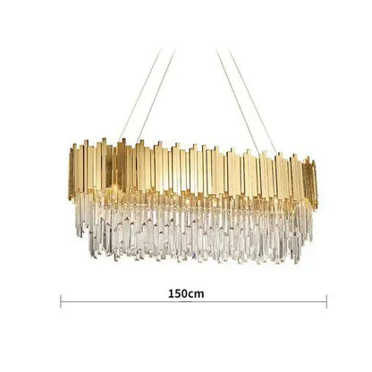 crystal led chandelier gold brass lamp for living room