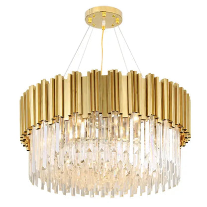 crystal led chandelier gold brass lamp for living room