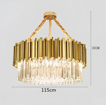 crystal led chandelier gold brass lamp for living room