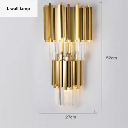 crystal led chandelier gold brass lamp for living room
