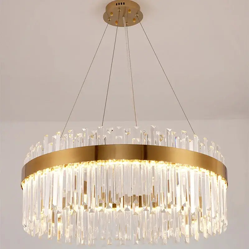 crystal led chandelier gold dining room lighting