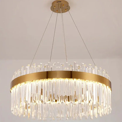 crystal led chandelier gold dining room lighting