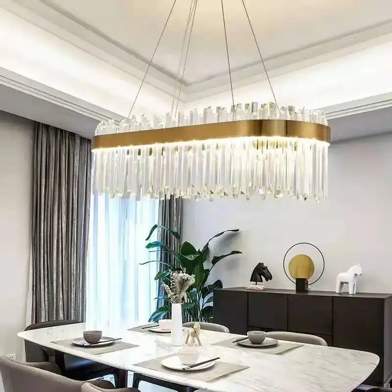 crystal led chandelier gold dining room lighting