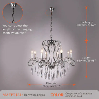 Decorbites crystal led chandelier gold dining room pendant light