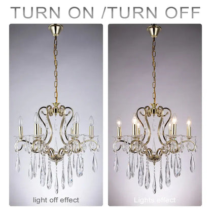 Decorbites crystal led chandelier gold dining room pendant light