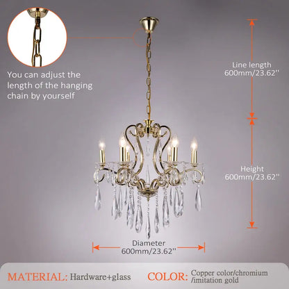 Decorbites crystal led chandelier gold dining room pendant light