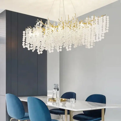 crystal led chandelier gold floral light for dining room