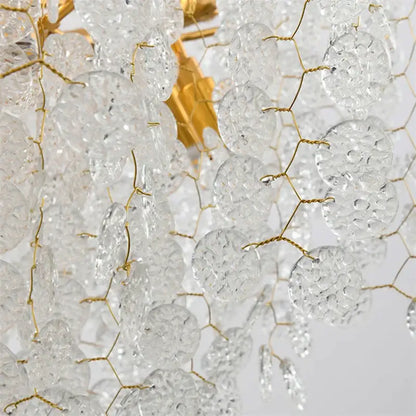 crystal led chandelier gold floral light for dining room
