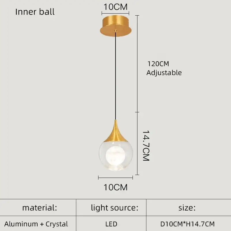 crystal led chandelier gold pendant light dining room