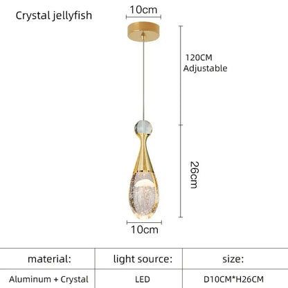 crystal led chandelier gold pendant light dining room