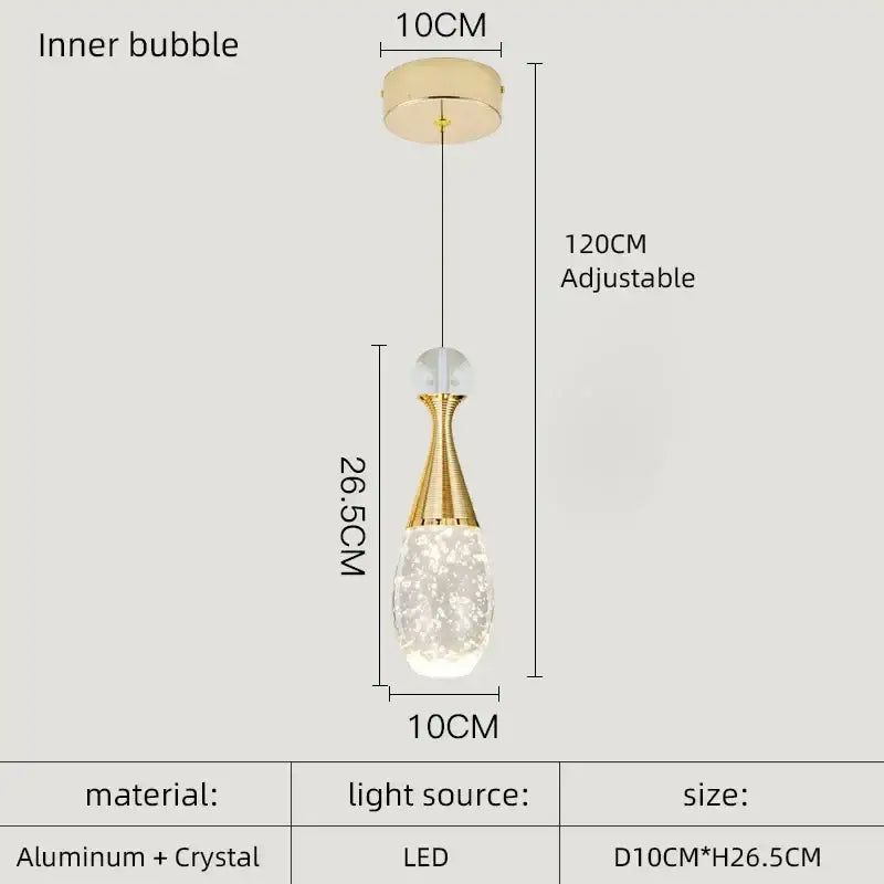 crystal led chandelier gold pendant lights dining room