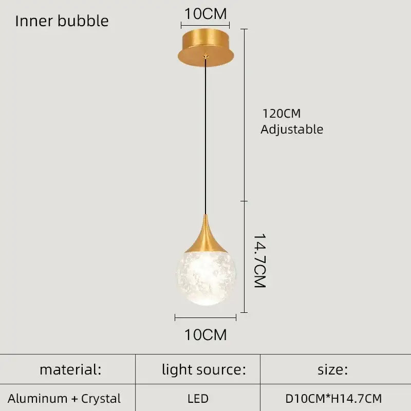 crystal led chandelier gold pendant lights dining room