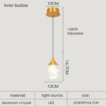 crystal led chandelier gold pendant lights dining room