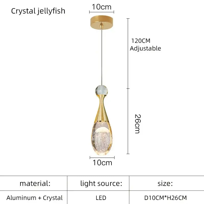 crystal led chandelier gold pendant lights dining room