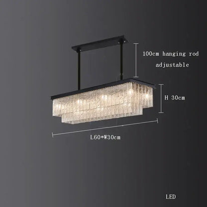 crystal led chandelier gold rectangular dining room light