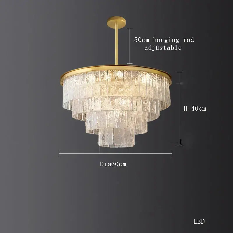 crystal led chandelier gold rectangular dining room light