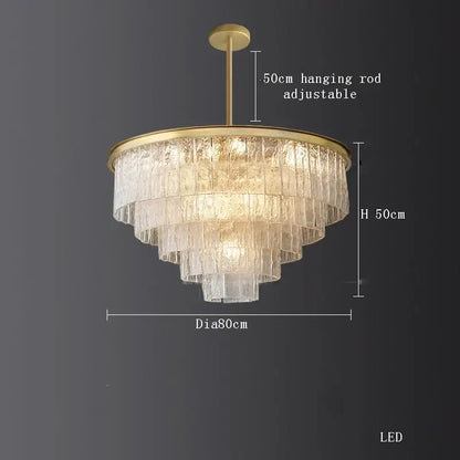 crystal led chandelier gold rectangular dining room light