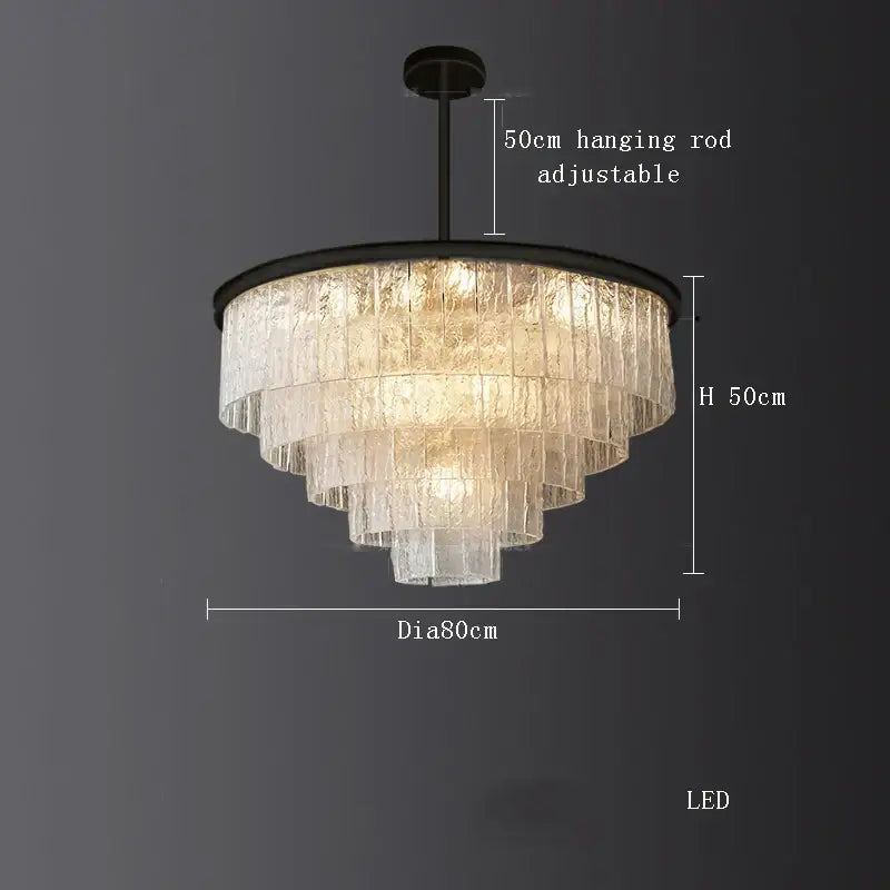 crystal led chandelier gold rectangular dining room light
