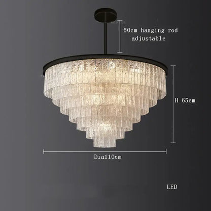 crystal led chandelier gold rectangular dining room light