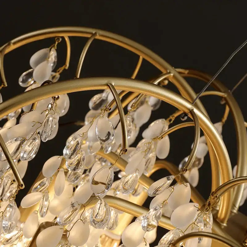 ™ Crystal Led Chandelier Golden Luxury Living Room Ceiling Lamp