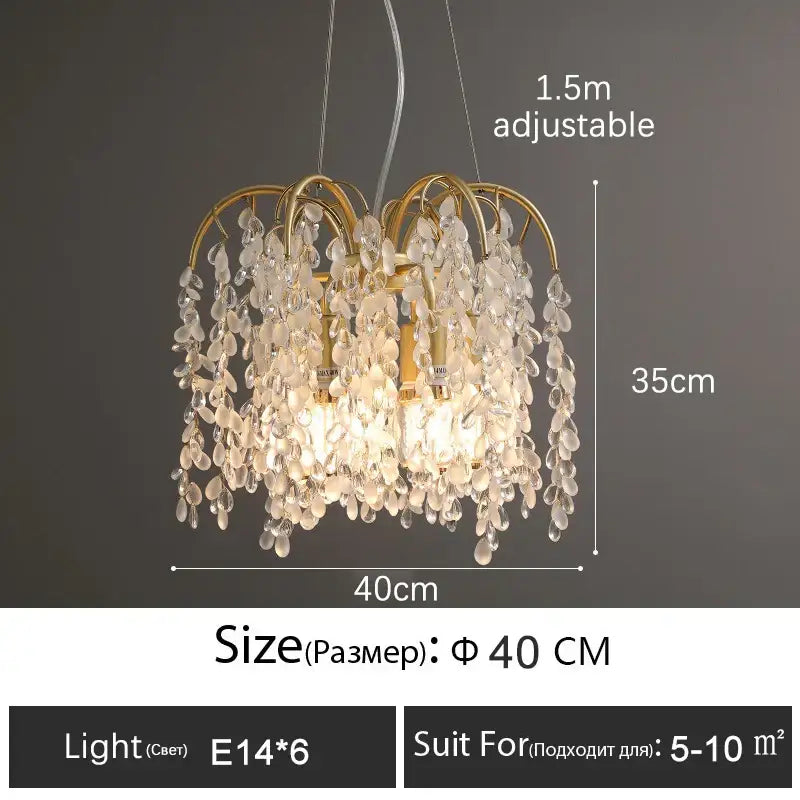 ™ Crystal Led Chandelier Golden Luxury Living Room Ceiling Lamp
