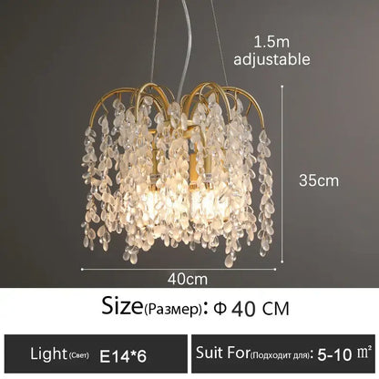 ™ Crystal Led Chandelier Golden Luxury Living Room Ceiling Lamp