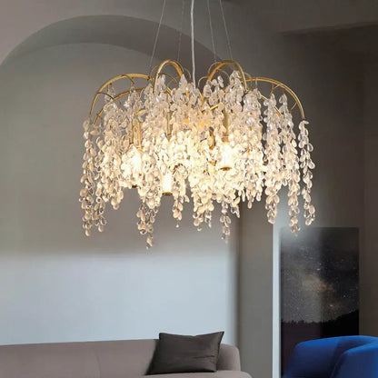 ™ Crystal Led Chandelier Golden Luxury Living Room Ceiling Lamp
