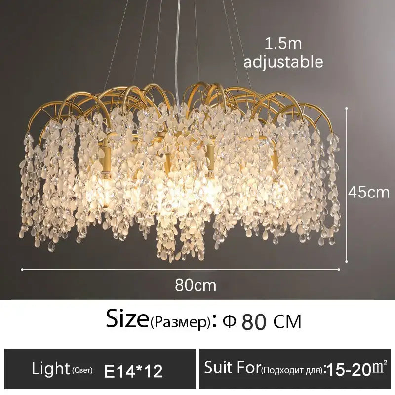 ™ Crystal Led Chandelier Golden Luxury Living Room Ceiling Lamp