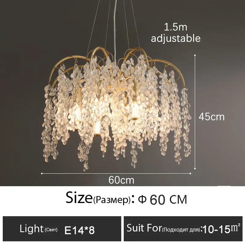 ™ Crystal Led Chandelier Golden Luxury Living Room Ceiling Lamp