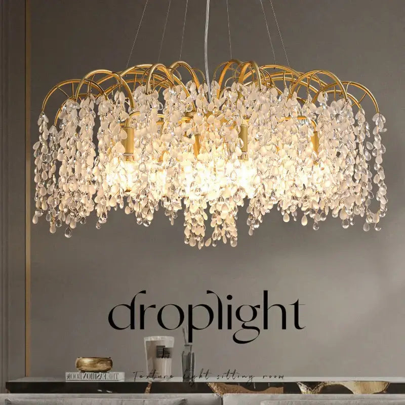 ™ Crystal Led Chandelier Golden Luxury Living Room Ceiling Lamp
