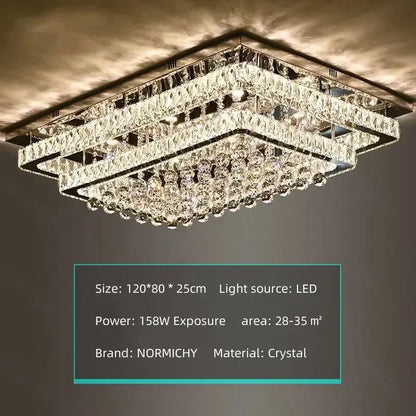 crystal led chandelier silver chrome dining room light