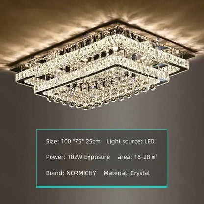 crystal led chandelier silver chrome dining room light