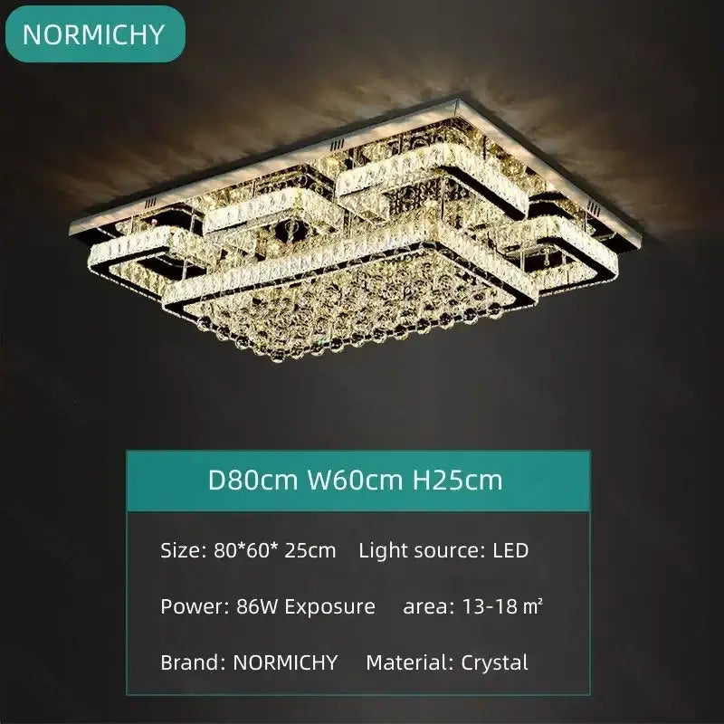 crystal led chandelier silver chrome dining room light