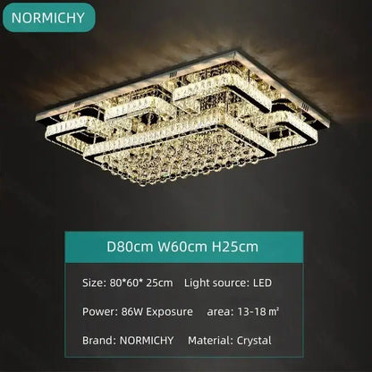 crystal led chandelier silver chrome dining room light