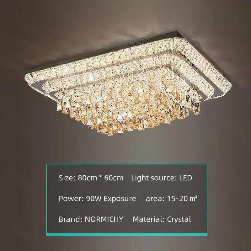 crystal led chandelier silver chrome dining room light