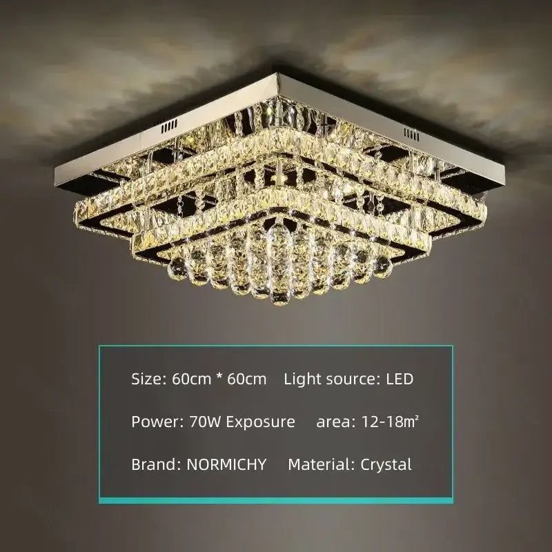 crystal led chandelier silver chrome dining room light