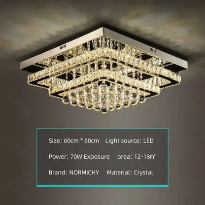 crystal led chandelier silver chrome dining room light