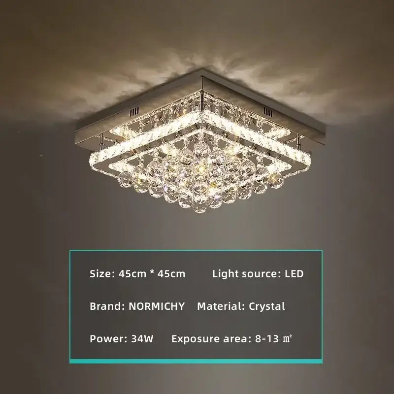 crystal led chandelier silver chrome dining room light