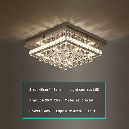 crystal led chandelier silver chrome dining room light