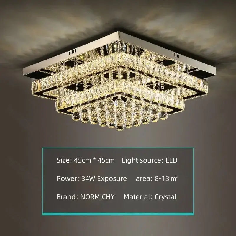 crystal led chandelier silver chrome dining room light