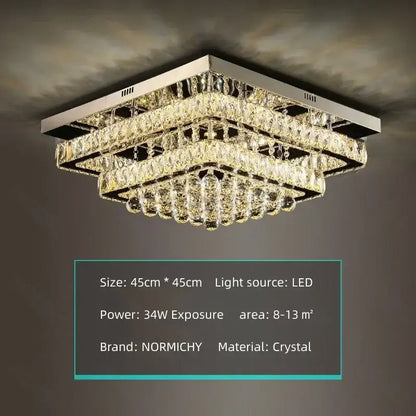 crystal led chandelier silver chrome dining room light