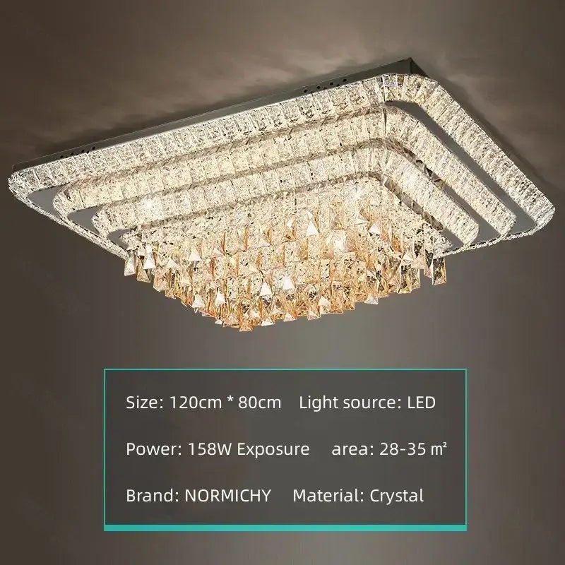 crystal led chandelier silver chrome dining room light