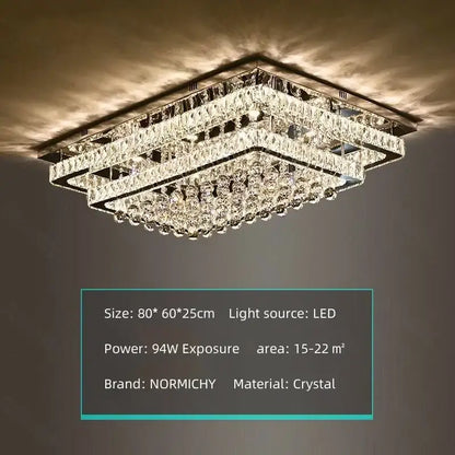 crystal led chandelier silver chrome dining room light