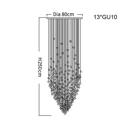 crystal led chandelier staircase luxury glass lighting