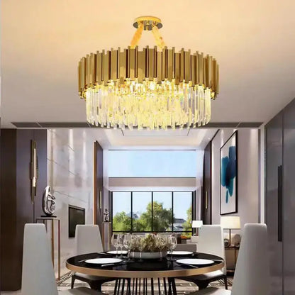 crystal led pendant gold chandelier for dining room