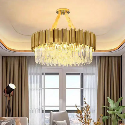 crystal led pendant gold chandelier for dining room