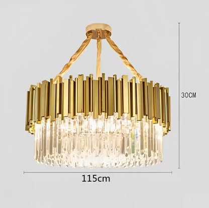 crystal led pendant gold chandelier for dining room